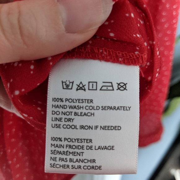 Red bow collar blouse - Picture 5 of 6